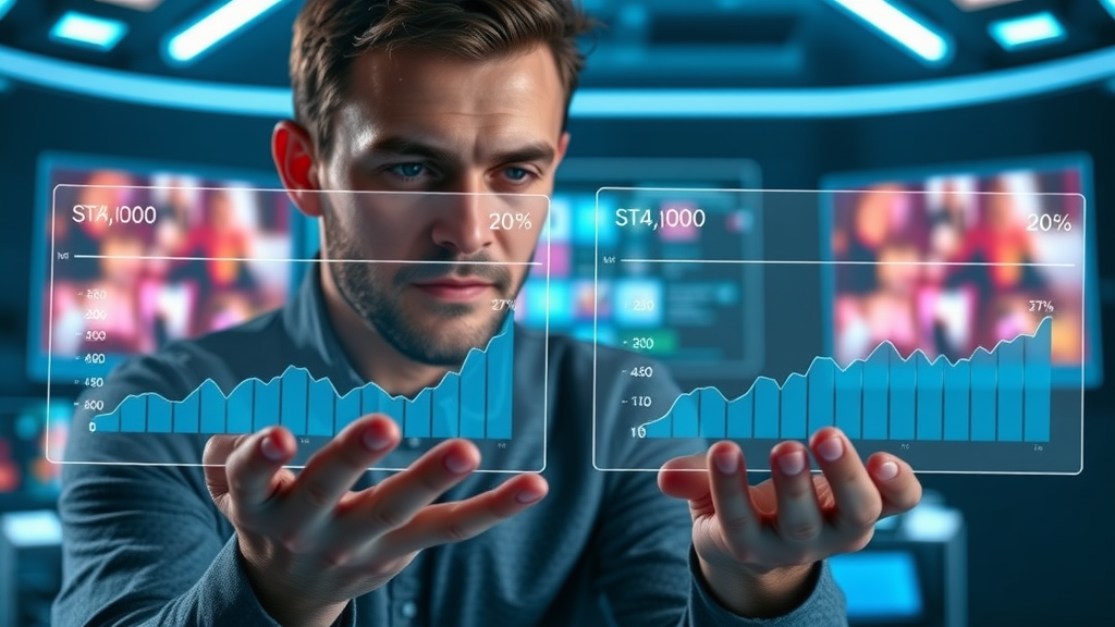 side-by-side comparison of video thumbnails with engagement metrics, digital marketer analyzing to identify the best performing video
