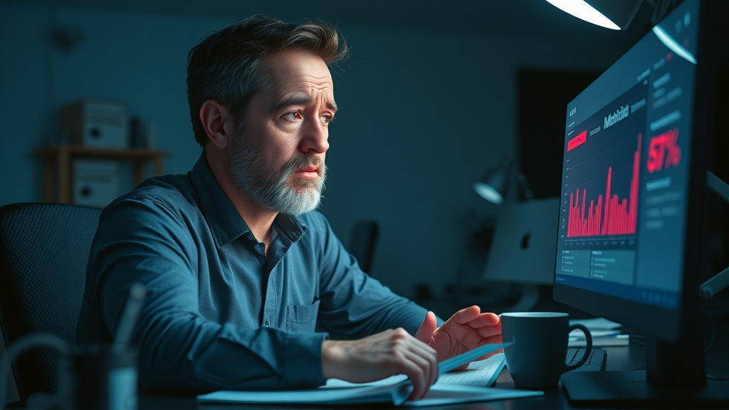 small business owner concerned over negative social media metrics