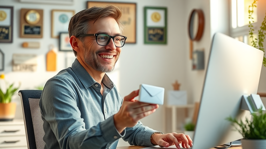 small business owner organizing segmented email list for campaigns
