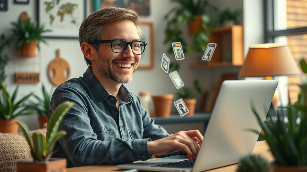 Marketing manager designing a lead magnet on laptop for email campaigns