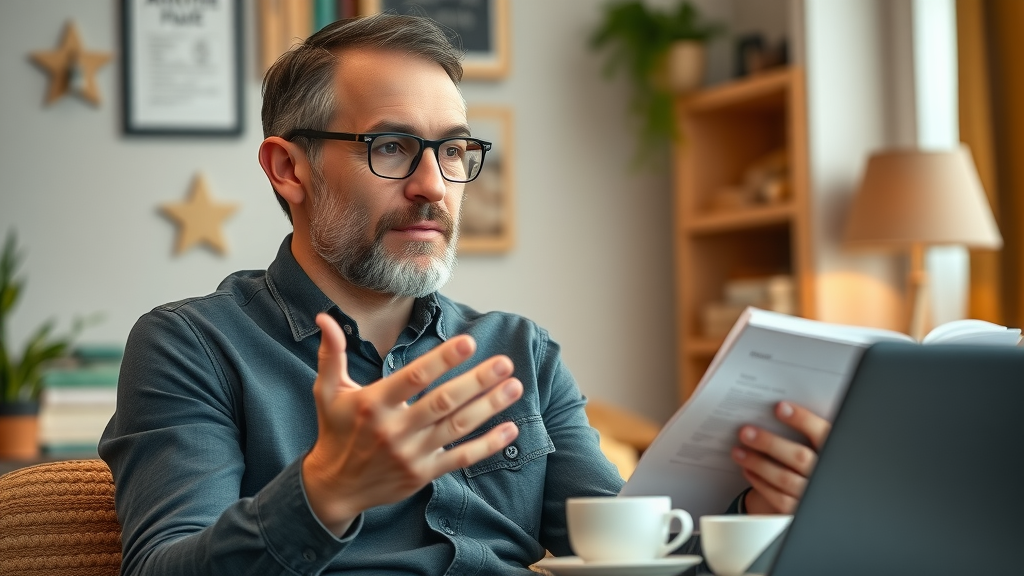 video marketing: helpful marketing consultant giving advice in casual office setting