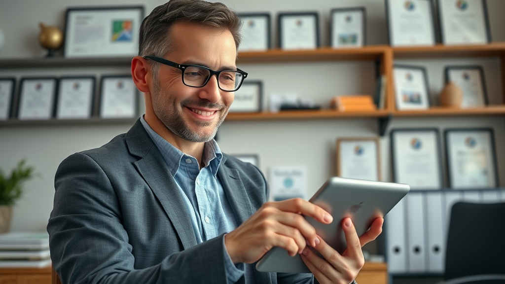 Business owner setting up a Google My Business profile small business marketing strategies