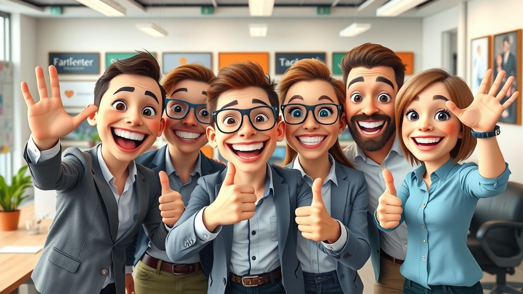 small business team taking selfie for social media marketing