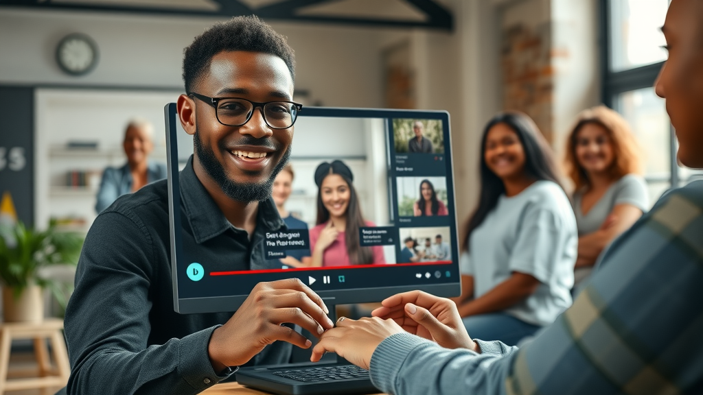 inclusive video marketing strategies content creator adding subtitles to video