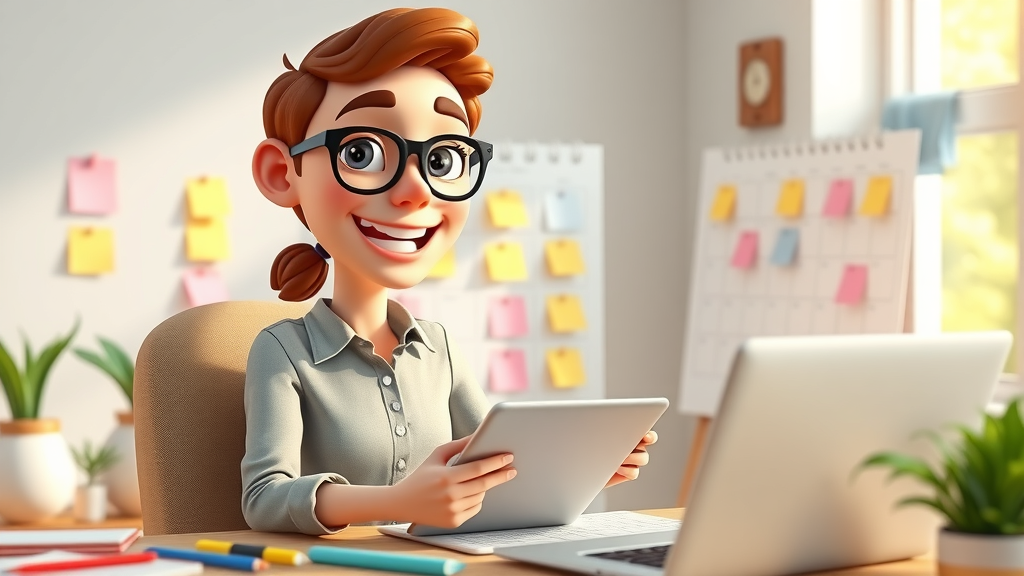 content calendar planning, small business owner, sticky notes and digital devices, content marketing small business