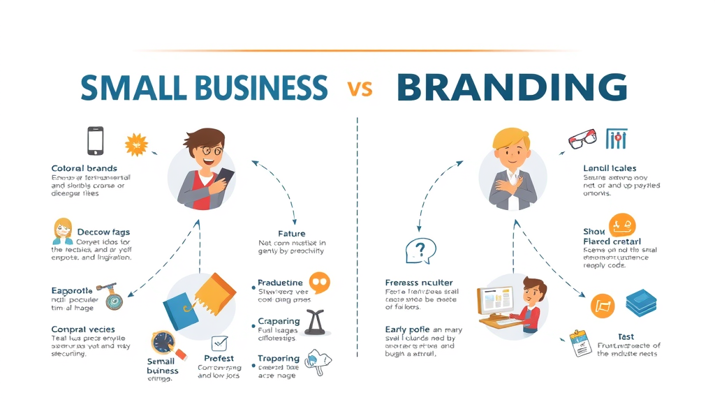infographic visual brand elements comparing small business branding and corporate branding
