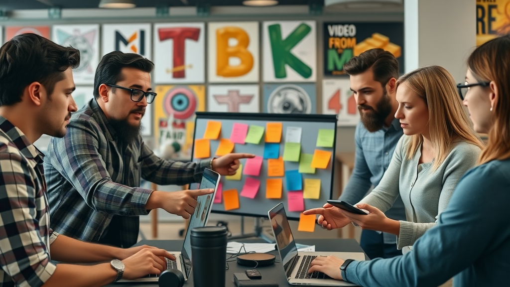 creative team video marketing storyboarding engagement with video content