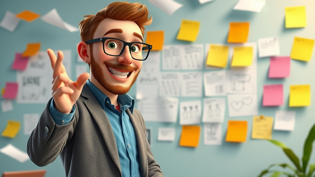 video content: creative director examining storyboard for engaging social media video campaign