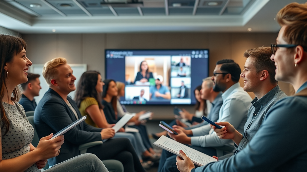 effective video: engaged audience watching branded video content and responding positively