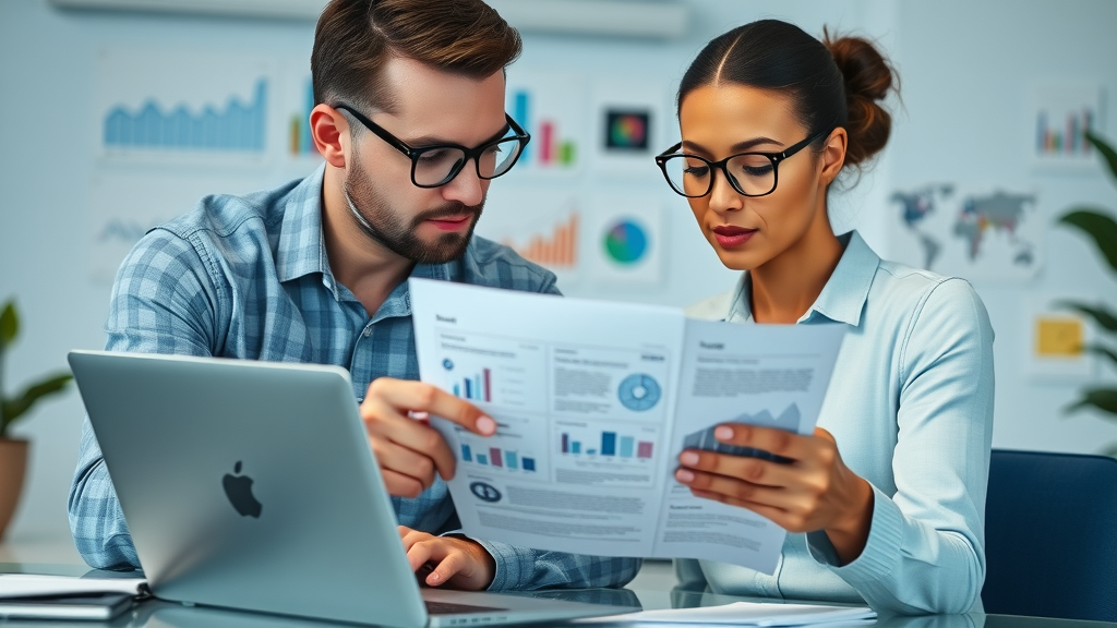 branding expert reviewing brand guideline templates with small business owner