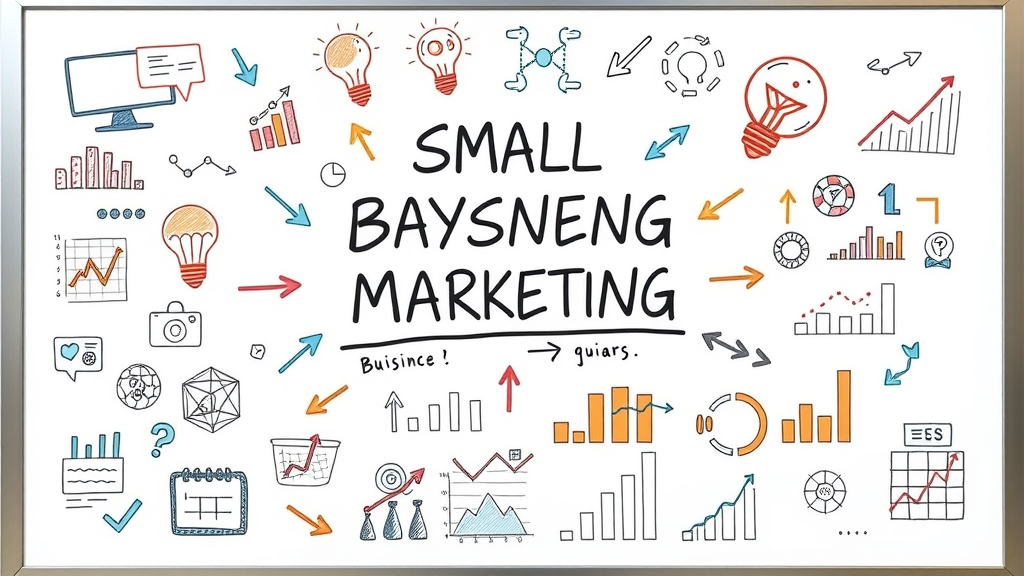 Infographic showing small business marketing elements with creative icons and colorful charts, marketing plan and business market concepts