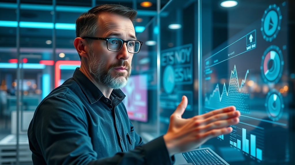 Marketer using AI for automated digital advertising online advertising methods